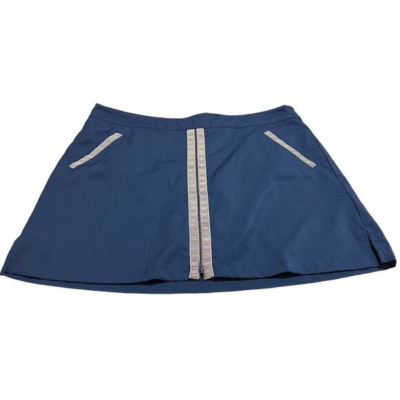 Lady Hagan Navy Blue Bon Voyage Nautical Zipper Golf Skort Size 12 - Picture 1 of 14